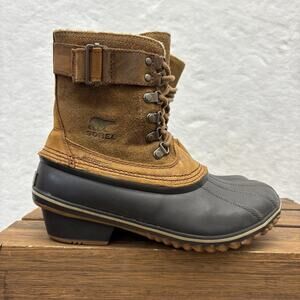 Sorel Fancy Lace II Waterproof Lace Up Brown Leather Winter Boots Women’s Size 8